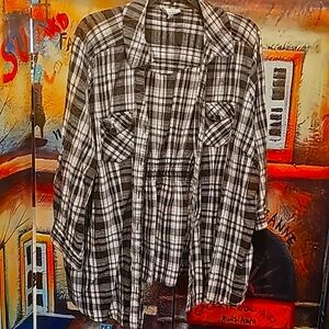 💥4 for$25💥Fashion Bug 2x Plaid 3/4 sleeve button down blouse